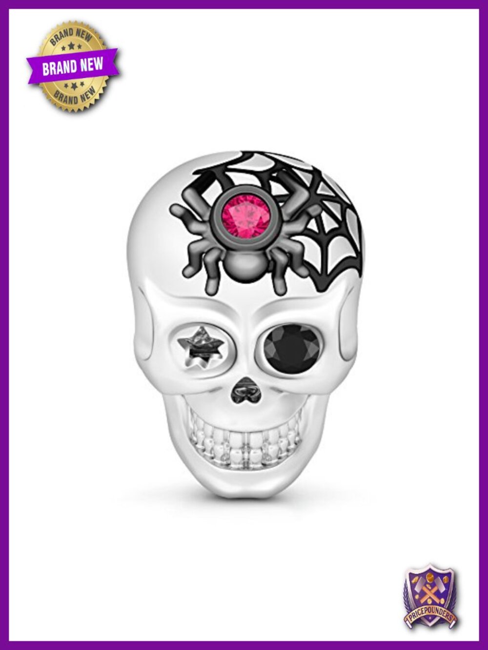 Skull Charm Bead Silver Dangle Charms Fit Bracelet Necklace Jewelry Gift